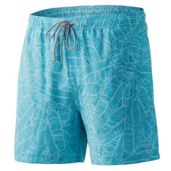 Huk Men's NWT Linear Leaf Lined Volley - Beach Glass - Picture 7 of 8